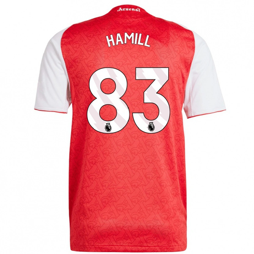 Danxen Uomo Maglia Callan Hamill #83 Rosso Bianco Kit Gara Home 2025/26 Maglietta