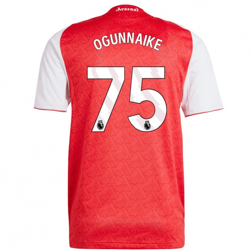 Danxen Uomo Maglia Josh Ogunnaike #75 Rosso Bianco Kit Gara Home 2025/26 Maglietta