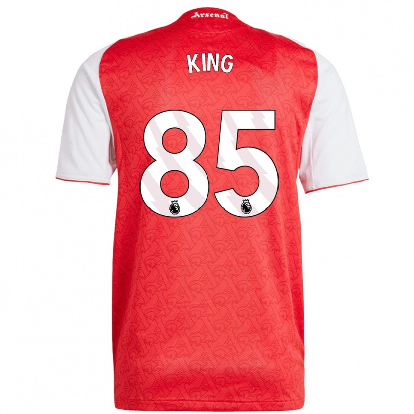 Danxen Uomo Maglia Josiah King #85 Rosso Bianco Kit Gara Home 2025/26 Maglietta