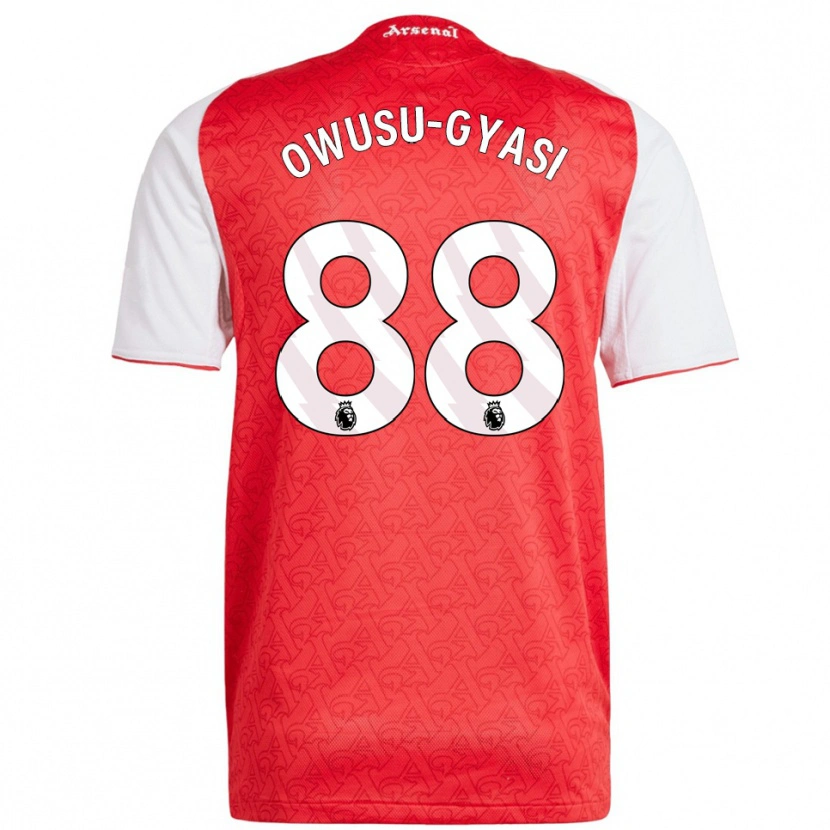 Danxen Uomo Maglia Abraham Owusu-Gyasi #88 Rosso Bianco Kit Gara Home 2025/26 Maglietta