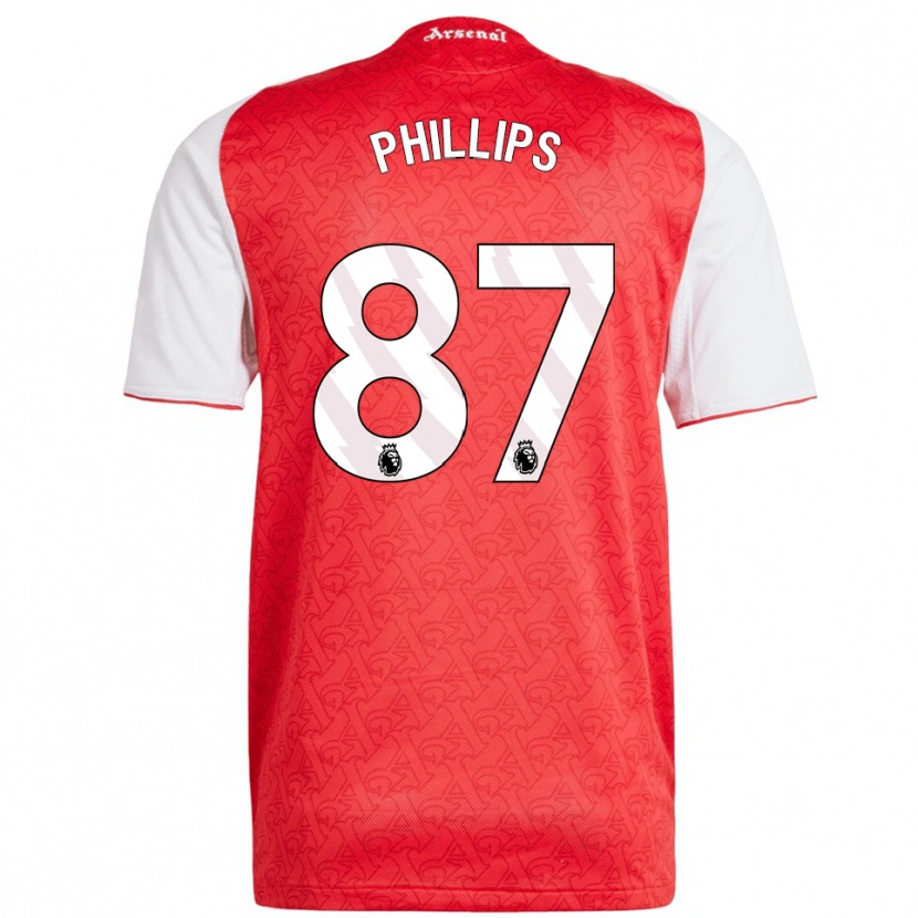 Danxen Uomo Maglia Bowen Phillips #87 Rosso Bianco Kit Gara Home 2025/26 Maglietta
