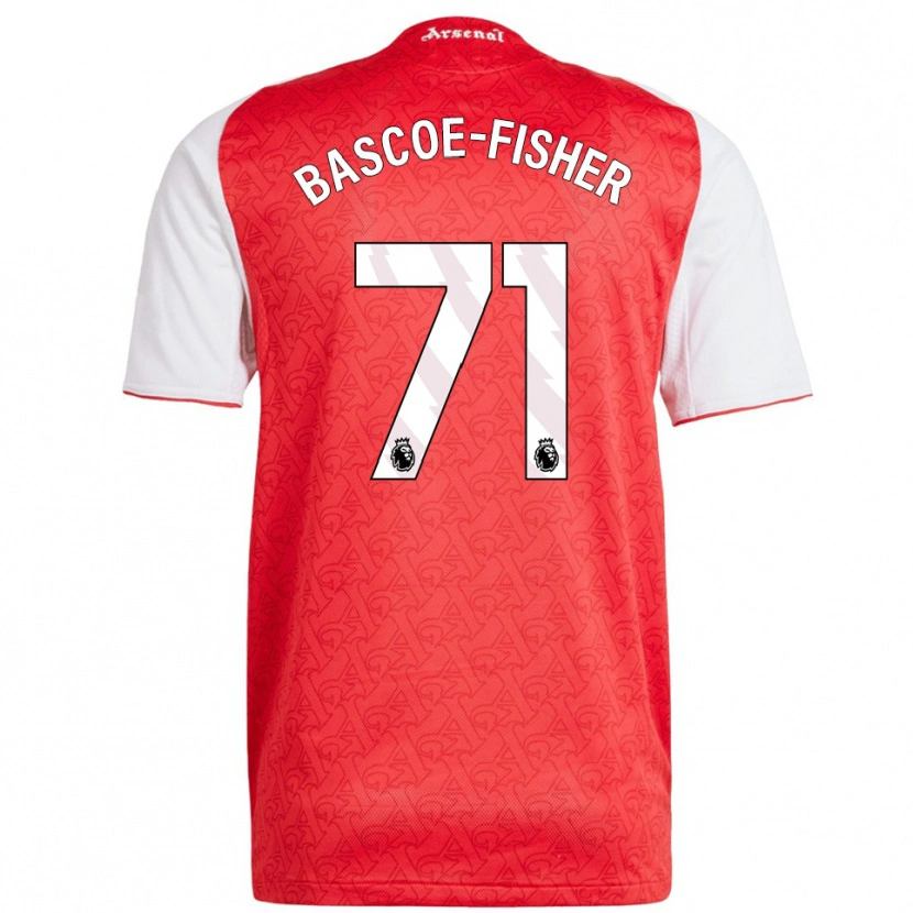 Danxen Uomo Maglia Jakai Bascoe-Fisher #71 Rosso Bianco Kit Gara Home 2025/26 Maglietta