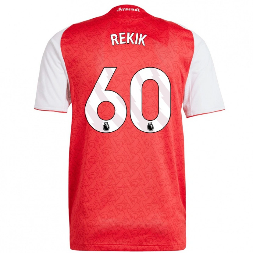 Danxen Uomo Maglia Omar Rekik #60 Rosso Bianco Kit Gara Home 2025/26 Maglietta