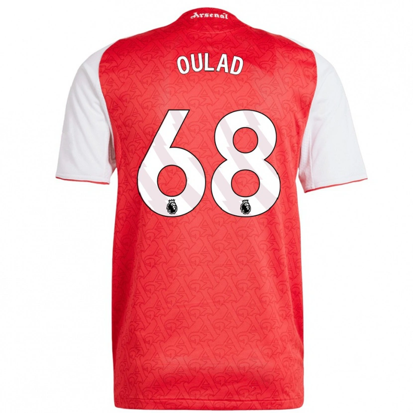 Danxen Uomo Maglia Salah-Eddine Oulad M'hand #68 Rosso Bianco Kit Gara Home 2025/26 Maglietta