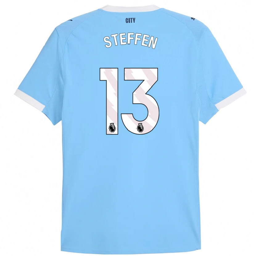 Danxen Uomo Maglia Zack Steffen #13 Azzurro Bianco Kit Gara Home 2025/26 Maglietta