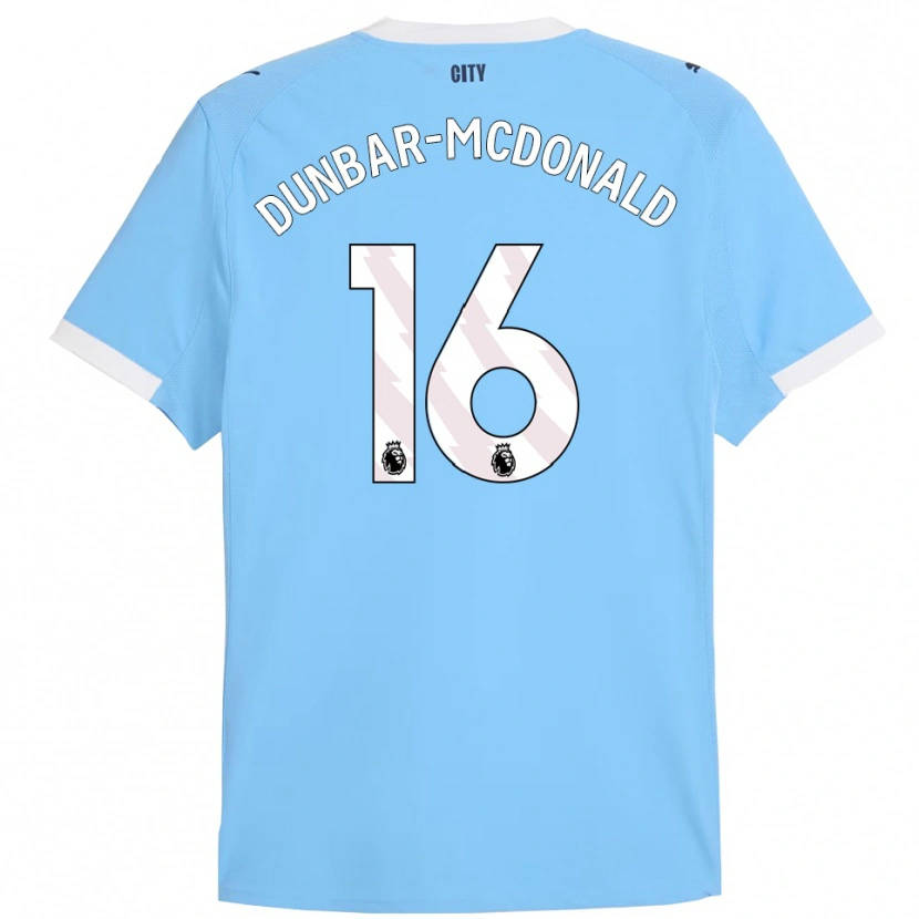 Danxen Uomo Maglia Christian Dunbar-Mcdonald #16 Azzurro Bianco Kit Gara Home 2025/26 Maglietta