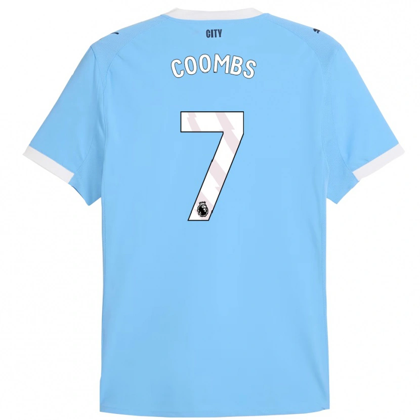 Danxen Uomo Maglia Laura Coombs #7 Azzurro Bianco Kit Gara Home 2025/26 Maglietta