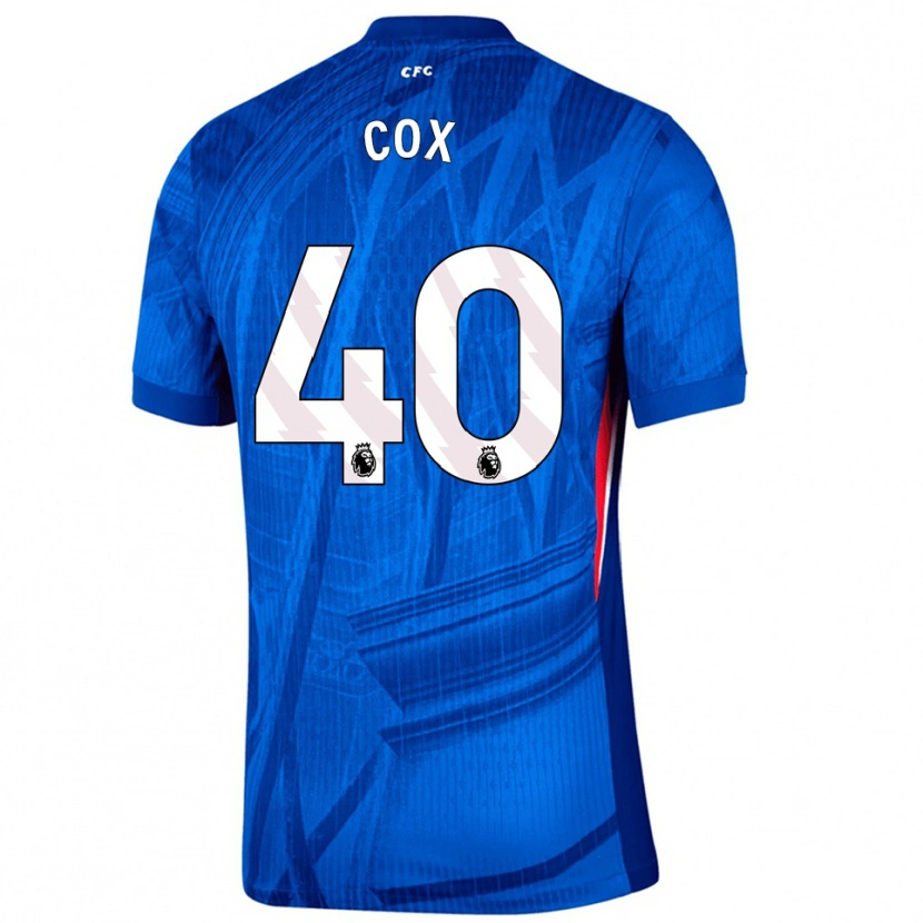 Danxen Uomo Maglia Katie Cox #40 Blu Bianco Kit Gara Home 2025/26 Maglietta