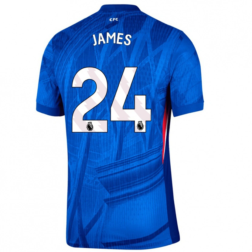 Danxen Uomo Maglia Reece James #24 Blu Bianco Kit Gara Home 2025/26 Maglietta