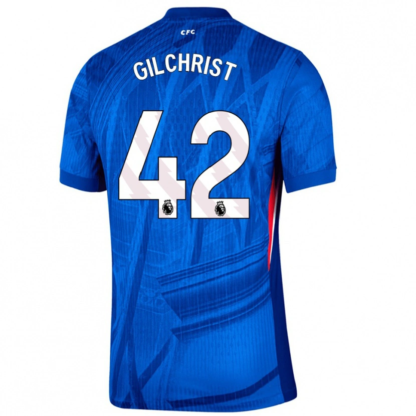 Danxen Uomo Maglia Alfie Gilchrist #42 Blu Bianco Kit Gara Home 2025/26 Maglietta