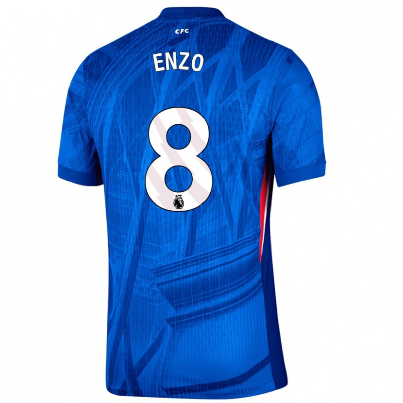 Danxen Uomo Maglia Enzo Fernández #8 Blu Bianco Kit Gara Home 2025/26 Maglietta