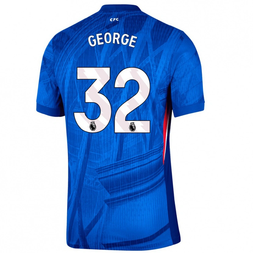 Danxen Uomo Maglia Tyrique George #32 Blu Bianco Kit Gara Home 2025/26 Maglietta