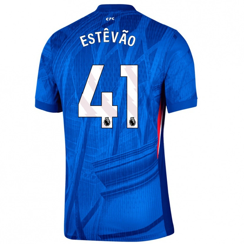 Danxen Uomo Maglia Estêvão #41 Blu Bianco Kit Gara Home 2025/26 Maglietta