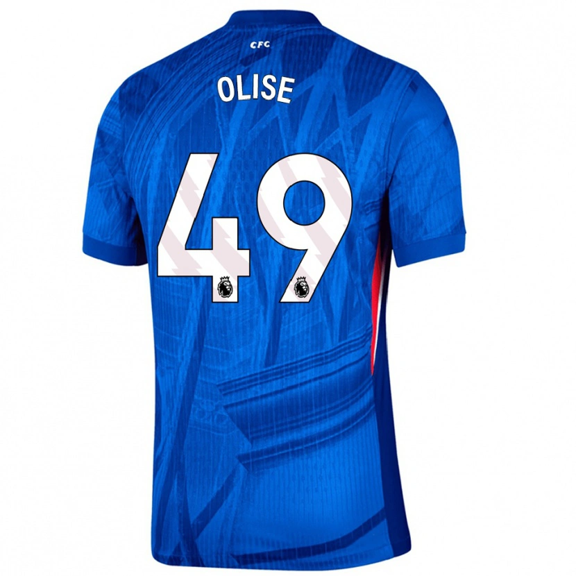 Danxen Uomo Maglia Richard Olise #49 Blu Bianco Kit Gara Home 2025/26 Maglietta
