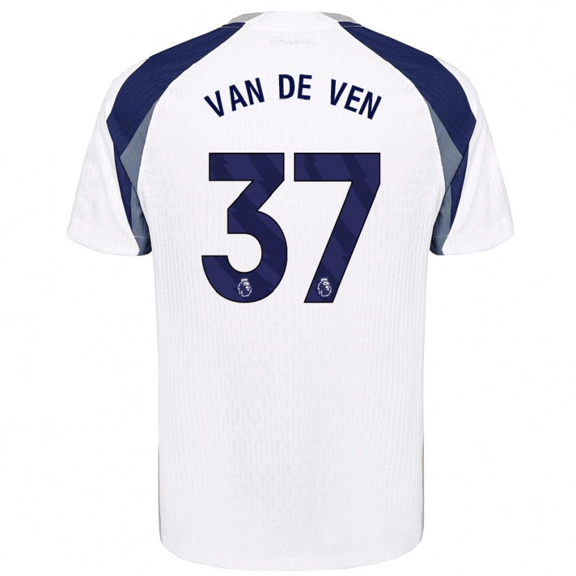 Danxen Uomo Maglia Micky Van De Ven #37 Bianco Navy Kit Gara Home 2025/26 Maglietta