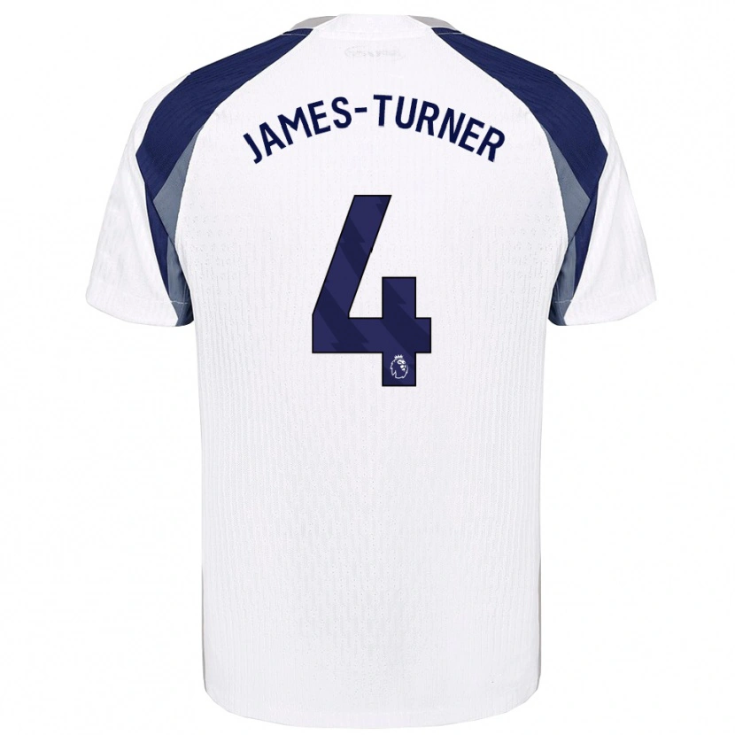 Danxen Uomo Maglia Amy James-Turner #4 Bianco Navy Kit Gara Home 2025/26 Maglietta