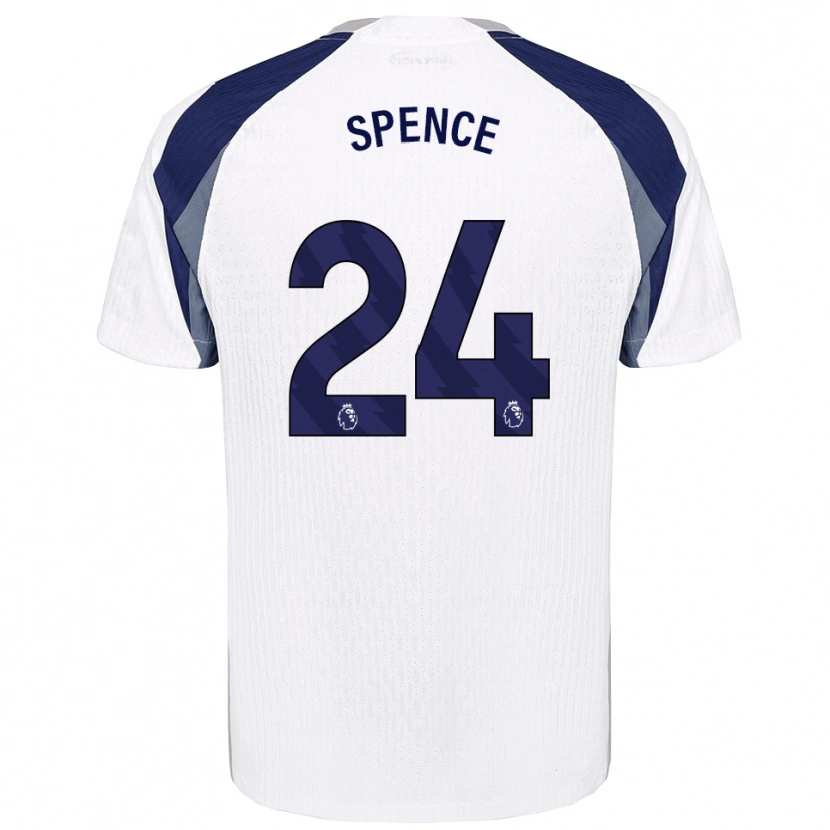 Danxen Uomo Maglia Djed Spence #24 Bianco Navy Kit Gara Home 2025/26 Maglietta