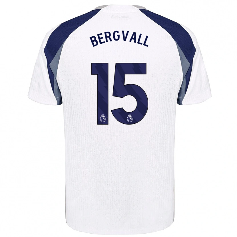 Danxen Uomo Maglia Lucas Bergvall #15 Bianco Navy Kit Gara Home 2025/26 Maglietta