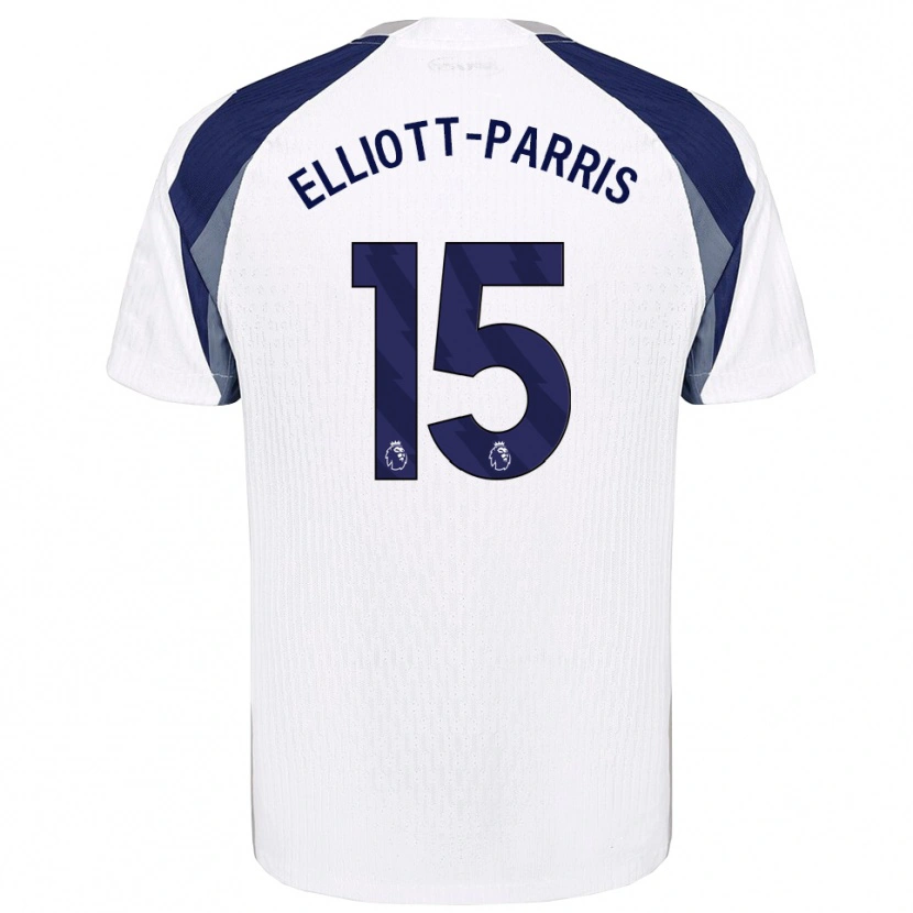Danxen Uomo Maglia Reiss Elliott-Parris #15 Bianco Navy Kit Gara Home 2025/26 Maglietta