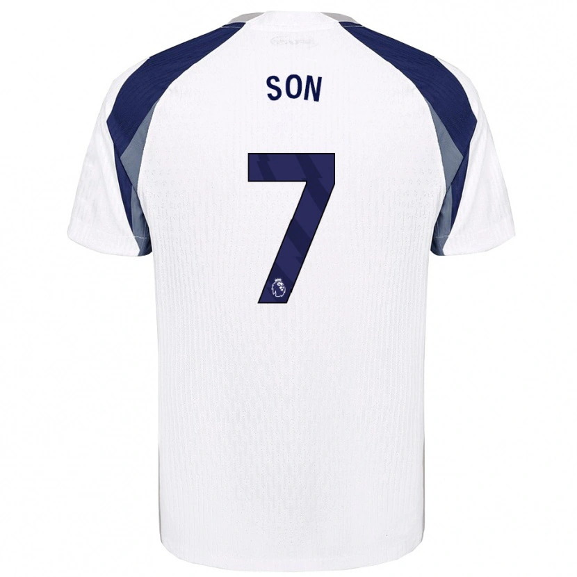 Danxen Uomo Maglia Heung-Min Son #7 Bianco Navy Kit Gara Home 2025/26 Maglietta
