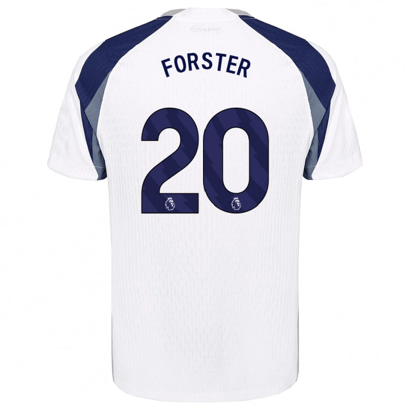 Danxen Uomo Maglia Fraser Forster #20 Bianco Navy Kit Gara Home 2025/26 Maglietta