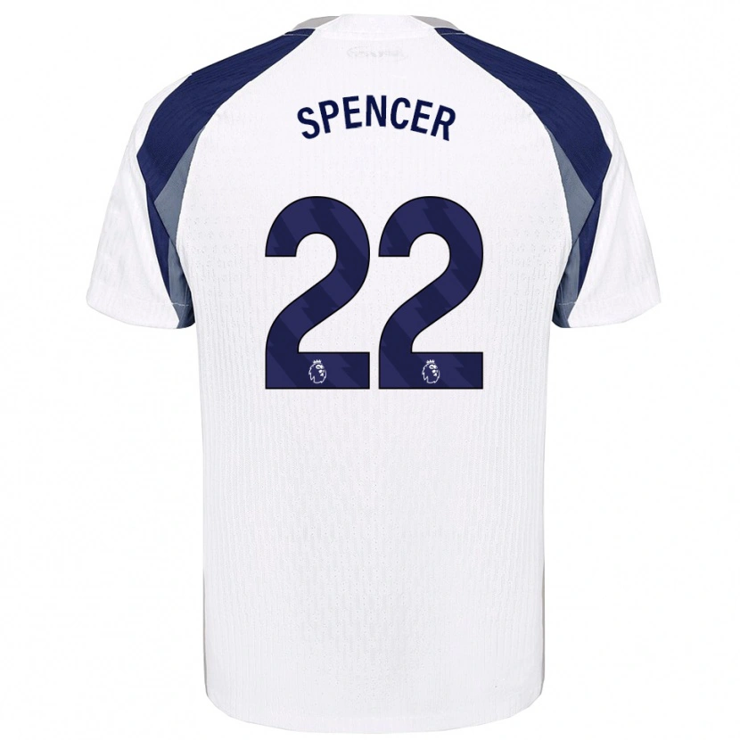 Danxen Uomo Maglia Rebecca Spencer #22 Bianco Navy Kit Gara Home 2025/26 Maglietta