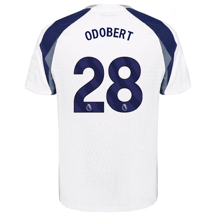 Danxen Uomo Maglia Wilson Odobert #28 Bianco Navy Kit Gara Home 2025/26 Maglietta