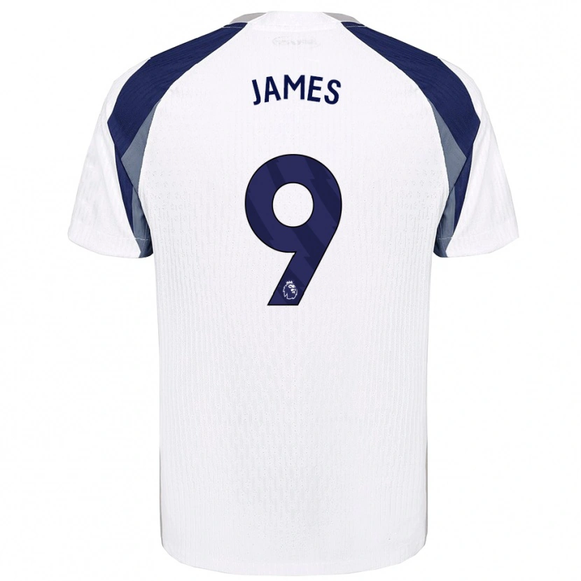 Danxen Uomo Maglia Herbie James #9 Bianco Navy Kit Gara Home 2025/26 Maglietta