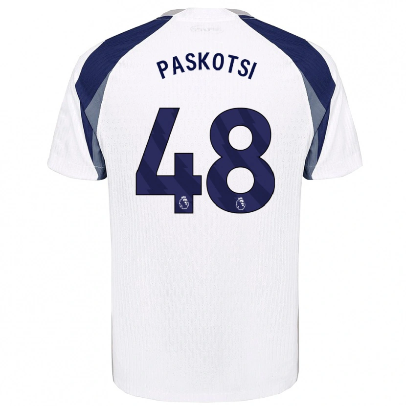 Danxen Uomo Maglia Maksim Paskotsi #48 Bianco Navy Kit Gara Home 2025/26 Maglietta