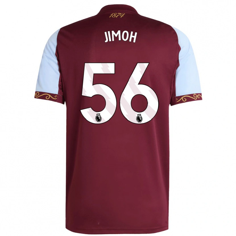 Danxen Uomo Maglia Jamaldeen Jimoh-Aloba #56 Borgogna Azzurro Kit Gara Home 2025/26 Maglietta