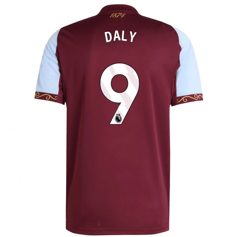 Danxen Uomo Maglia Rachel Daly #9 Borgogna Azzurro Kit Gara Home 2025/26 Maglietta