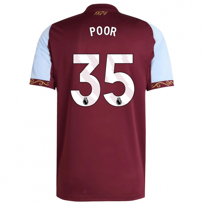 Danxen Uomo Maglia Sophia Poor #35 Borgogna Azzurro Kit Gara Home 2025/26 Maglietta