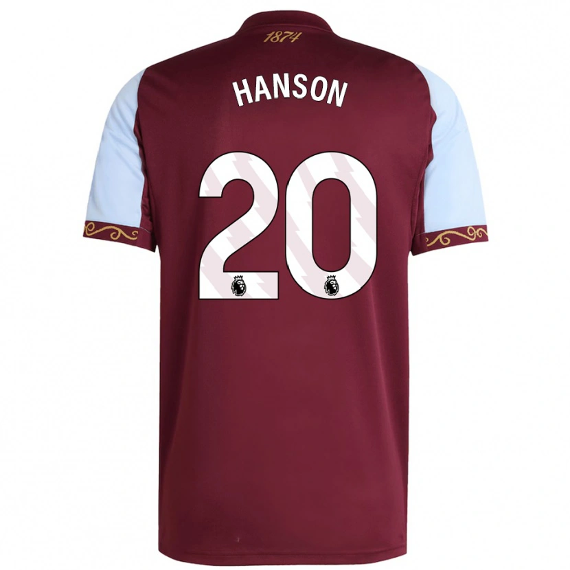 Danxen Uomo Maglia Kirsty Hanson #20 Borgogna Azzurro Kit Gara Home 2025/26 Maglietta
