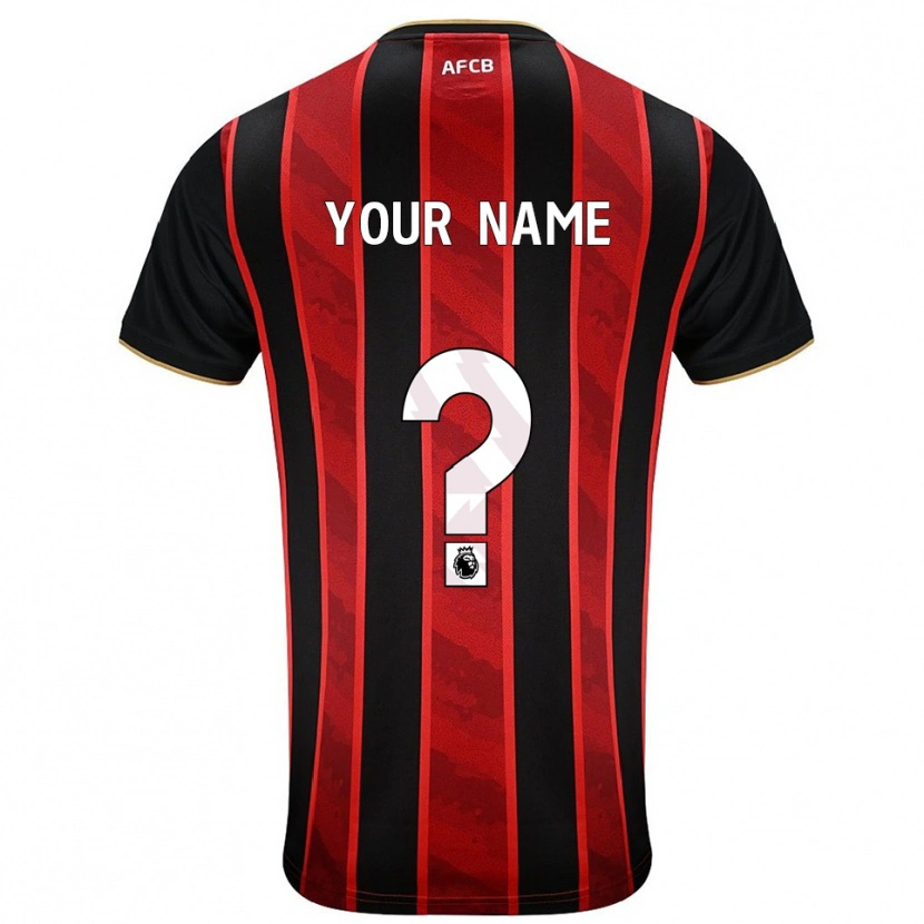 Danxen Uomo Maglia Il Tuo Nome #0 Rosso Nero Kit Gara Home 2025/26 Maglietta