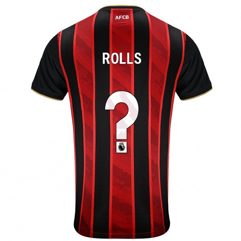 Danxen Uomo Maglia Thomas Rolls #0 Rosso Nero Kit Gara Home 2025/26 Maglietta