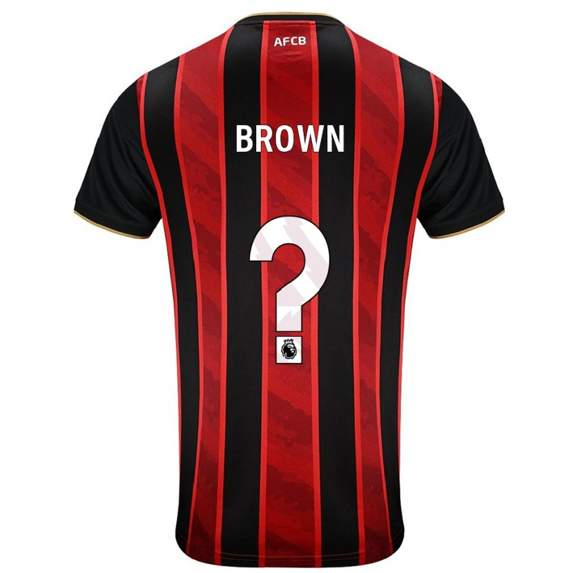 Danxen Uomo Maglia Lewis Brown #0 Rosso Nero Kit Gara Home 2025/26 Maglietta