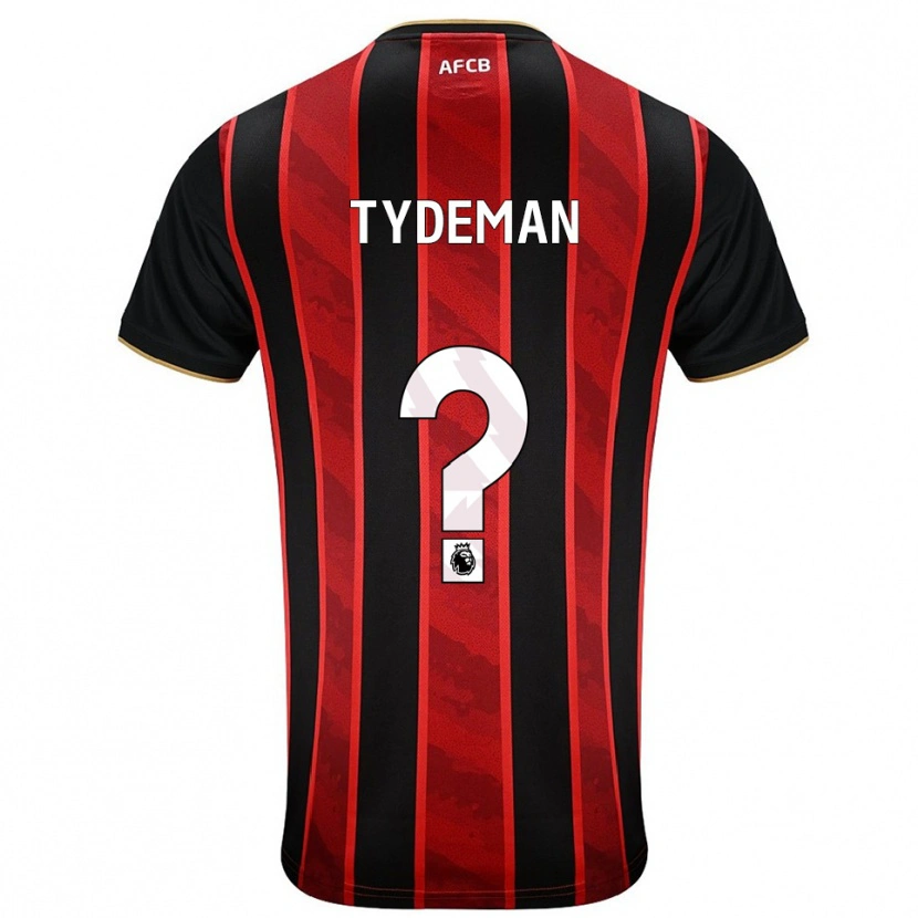 Danxen Uomo Maglia Kian Tydeman #0 Rosso Nero Kit Gara Home 2025/26 Maglietta