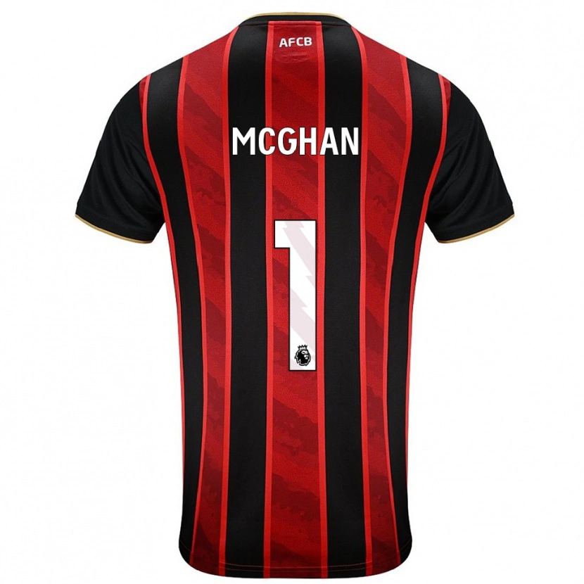 Danxen Uomo Maglia Hayden Mcghan #1 Rosso Nero Kit Gara Home 2025/26 Maglietta