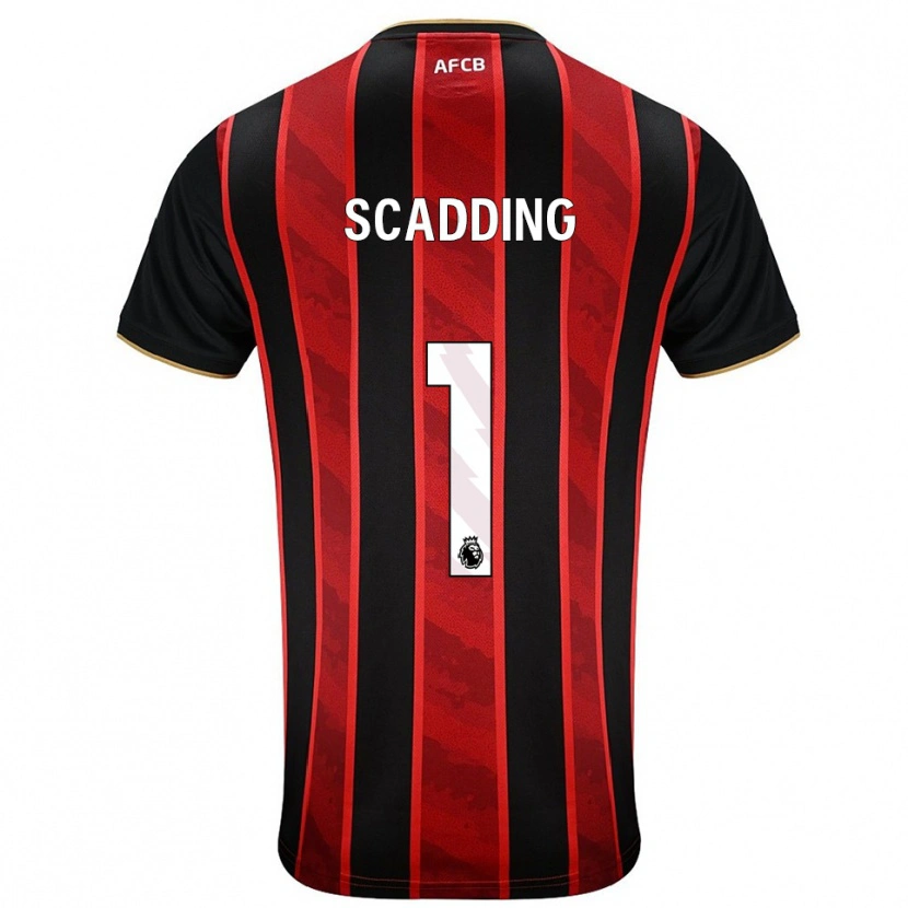 Danxen Uomo Maglia Katie Scadding #1 Rosso Nero Kit Gara Home 2025/26 Maglietta