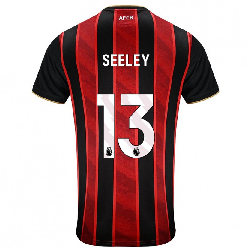 Danxen Uomo Maglia Will Seeley #13 Rosso Nero Kit Gara Home 2025/26 Maglietta