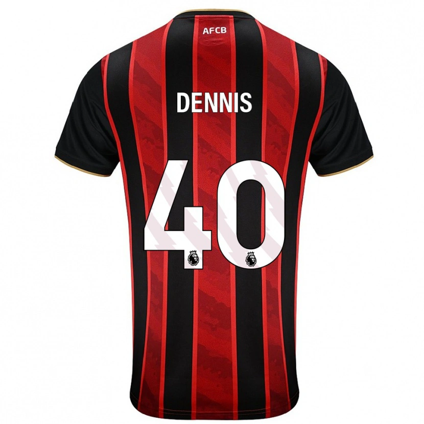 Danxen Uomo Maglia Will Dennis #40 Rosso Nero Kit Gara Home 2025/26 Maglietta