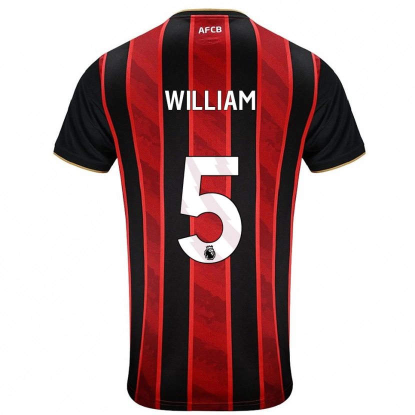 Danxen Uomo Maglia Harold William #5 Rosso Nero Kit Gara Home 2025/26 Maglietta
