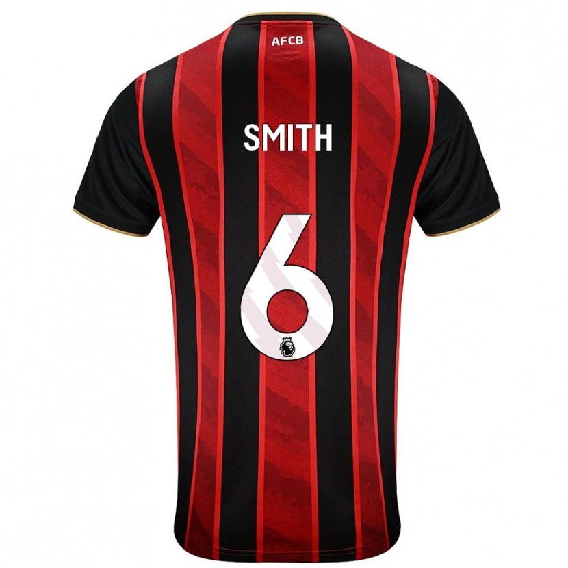 Danxen Uomo Maglia Maisy Smith #6 Rosso Nero Kit Gara Home 2025/26 Maglietta