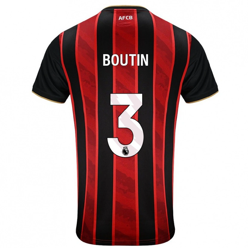 Danxen Uomo Maglia Noa Boutin #3 Rosso Nero Kit Gara Home 2025/26 Maglietta