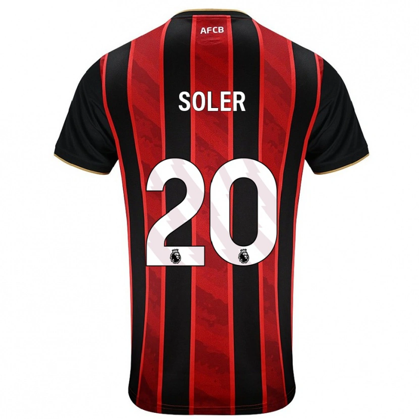 Danxen Uomo Maglia Julio Soler #20 Rosso Nero Kit Gara Home 2025/26 Maglietta