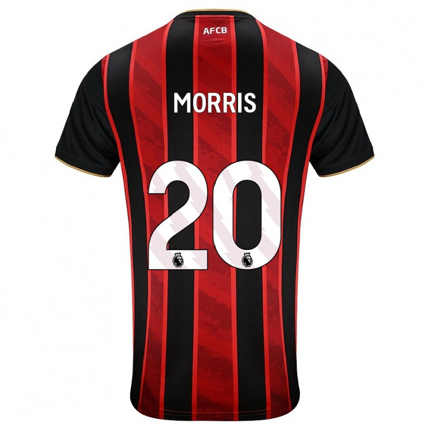 Danxen Uomo Maglia Caitlin Morris #20 Rosso Nero Kit Gara Home 2025/26 Maglietta