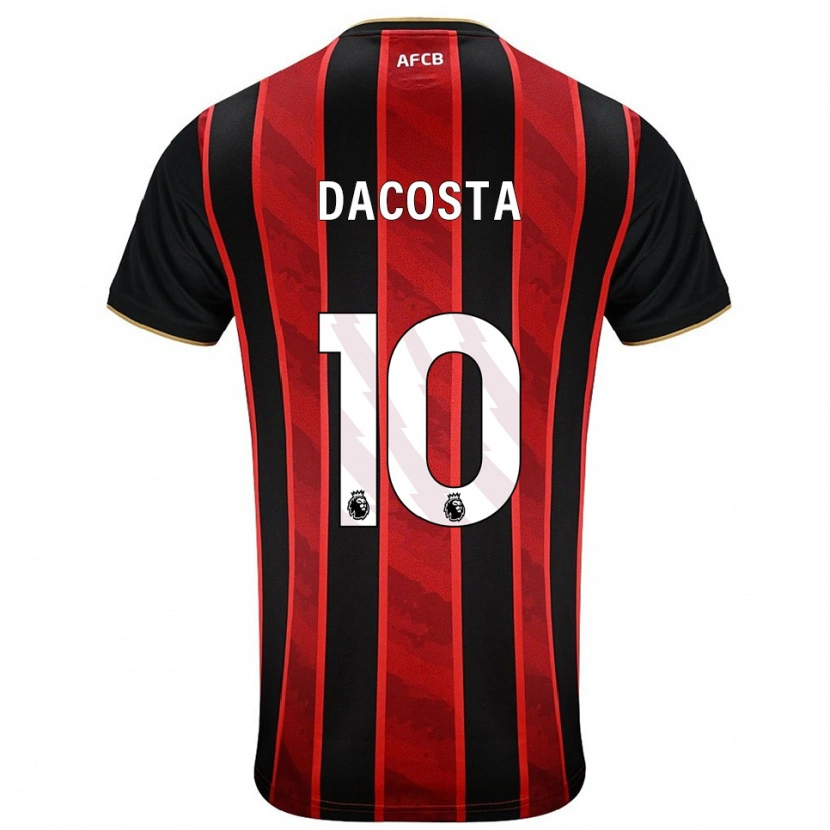 Danxen Uomo Maglia Michael Dacosta #10 Rosso Nero Kit Gara Home 2025/26 Maglietta