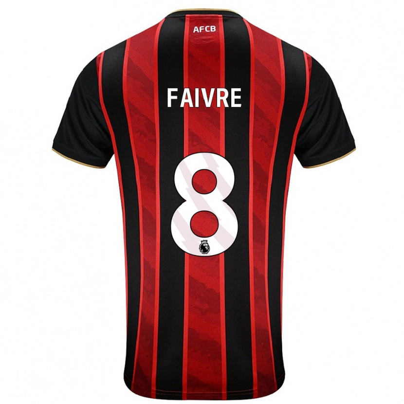 Danxen Uomo Maglia Romain Faivre #8 Rosso Nero Kit Gara Home 2025/26 Maglietta