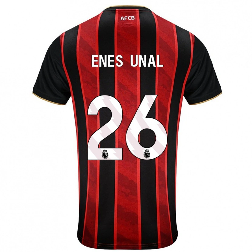 Danxen Uomo Maglia Enes Ünal #26 Rosso Nero Kit Gara Home 2025/26 Maglietta