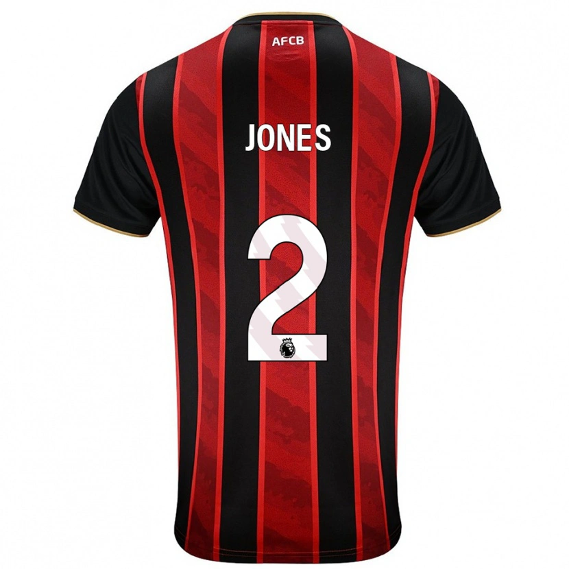 Danxen Uomo Maglia Abby Jones #2 Rosso Nero Kit Gara Home 2025/26 Maglietta